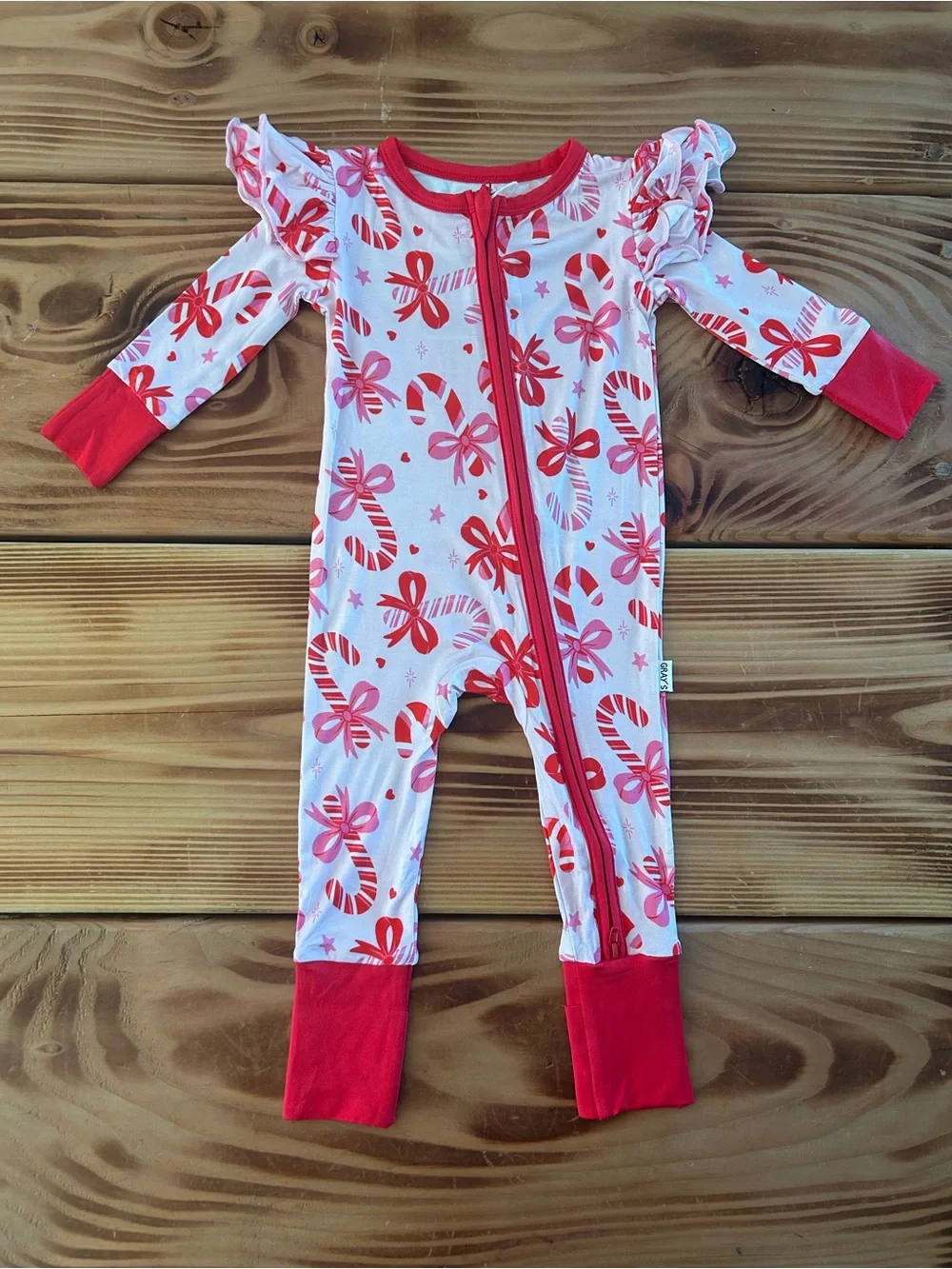 Mom and Me White & Red Floral One-Piece Pajamas